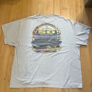 Alstyle Light Gray Racing Graphic Tee